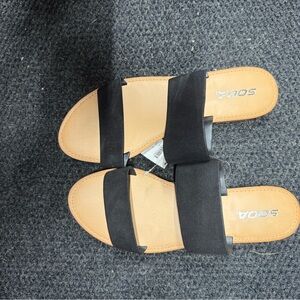 a new day Black and Tan Sandals